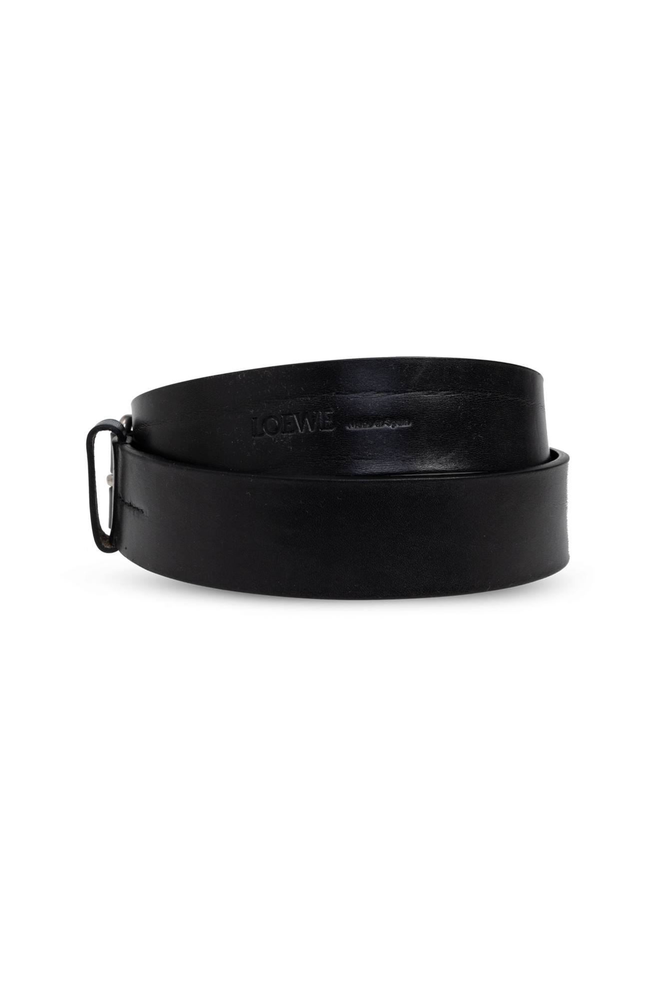 小物 LOEWE Black calfskin belt Pebble leather belt in black - Loewe | Mytheresa